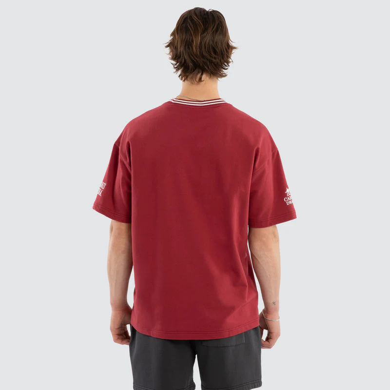 NENA AND PASADENA Spirits Loopback Raptor Tee - Burgundy - Image 4