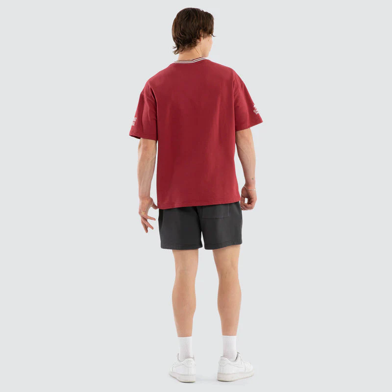 NENA AND PASADENA Spirits Loopback Raptor Tee - Burgundy - Image 5