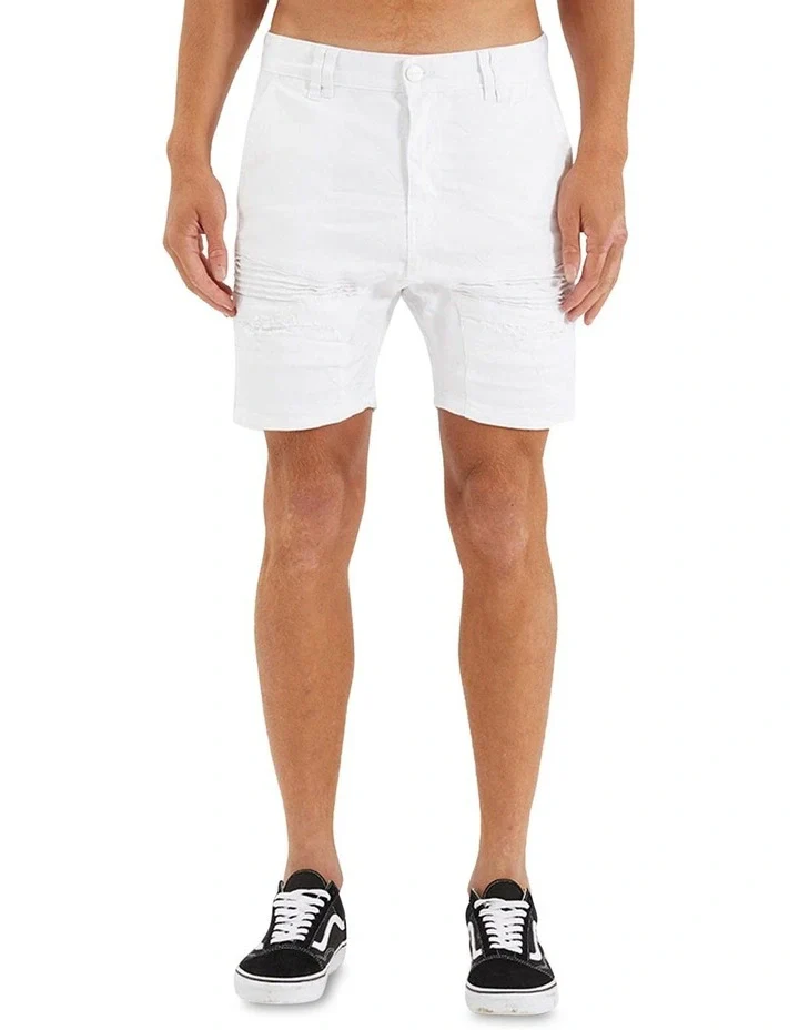 NENA AND PASADENA Viper Denim Short - White