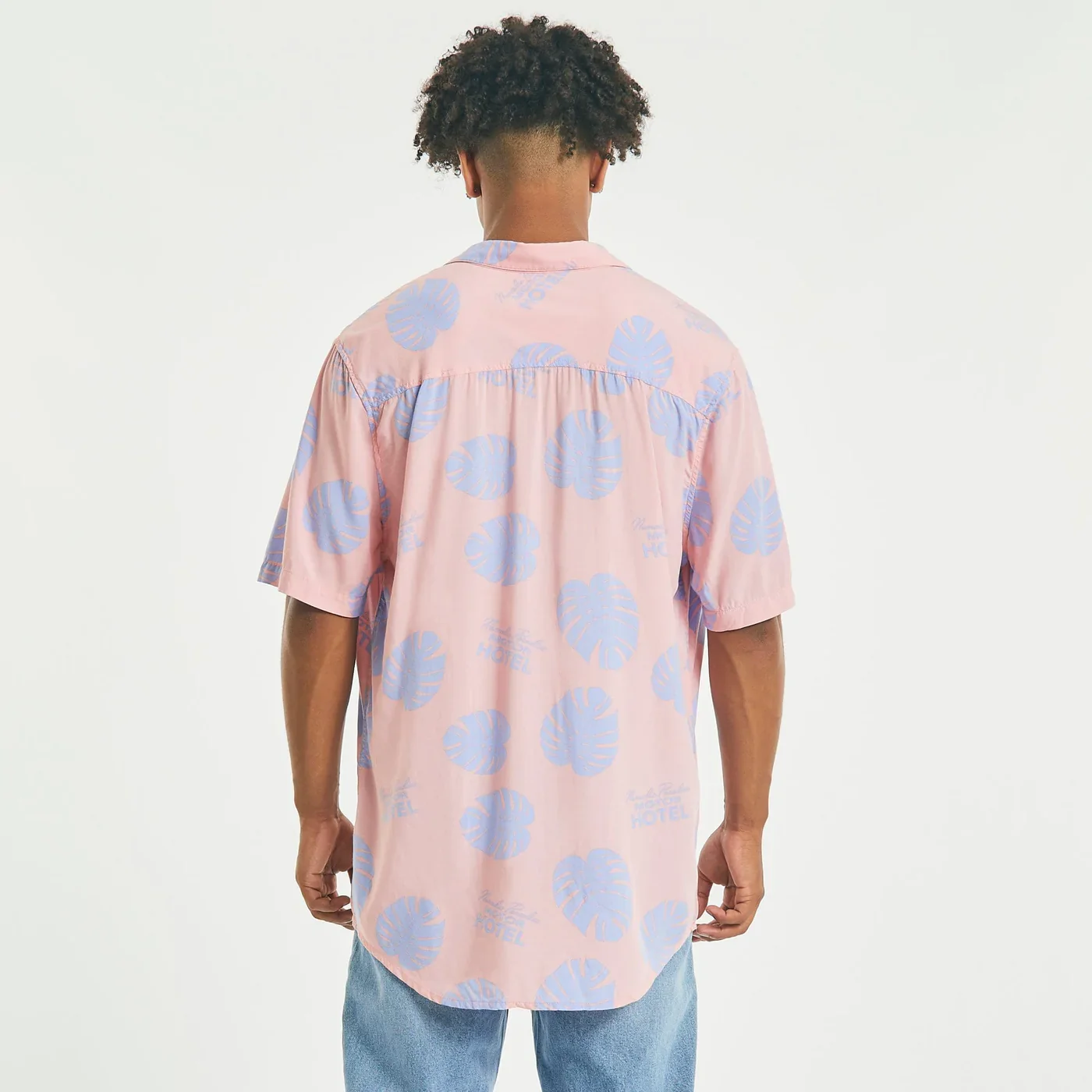 NOMADIC PARADISE Belong Relaxed Short Sleeve Shirt - Pink/Purple Print - Image 5