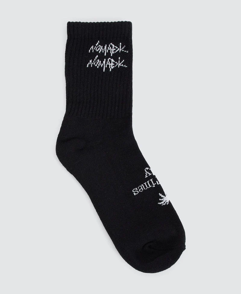 NOMADIC PARADISE Goodie 2 Pack Socks - Black & White - Image 3