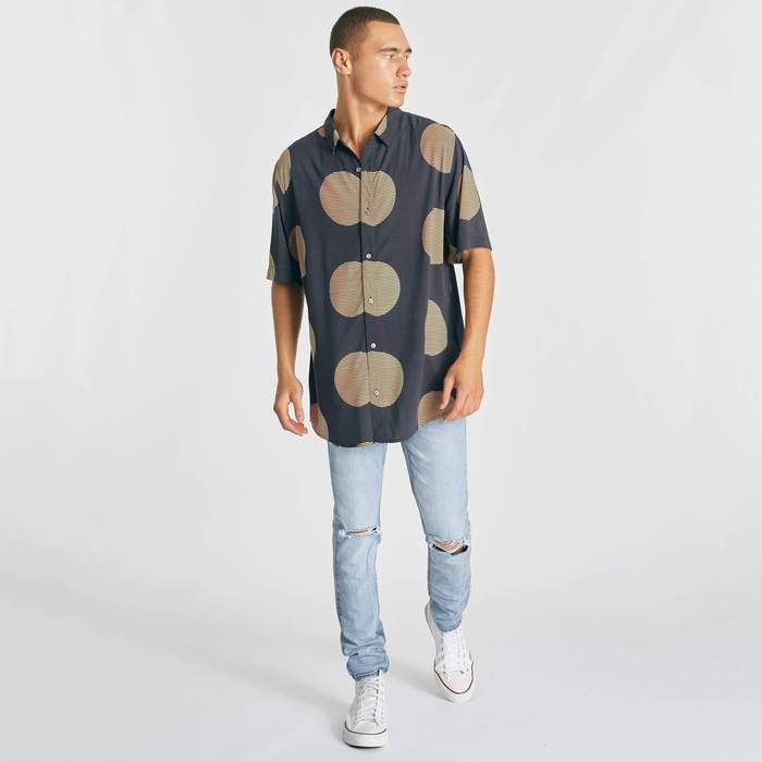 NOMADIC PARADISE Harbour Relaxed Short Sleeve Shirt - Multi Colour Print