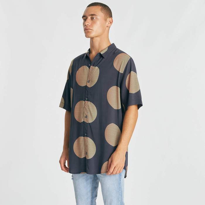 NOMADIC PARADISE Harbour Relaxed Short Sleeve Shirt - Multi Colour Print - Image 3