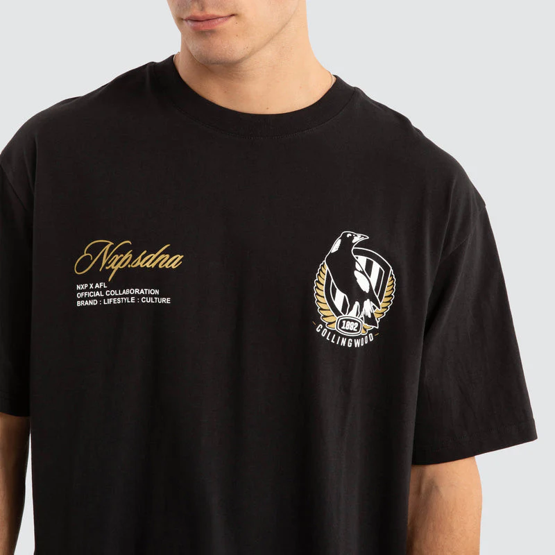 NXP x AFL Collingwood Magpies Season Tee - Jet Black - Image 5