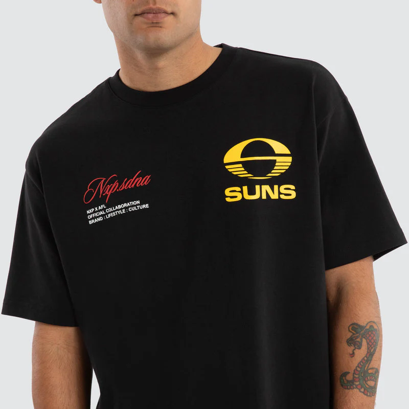 NXP x AFL Gold Coast Suns Season Tee - Jet Black - Image 2