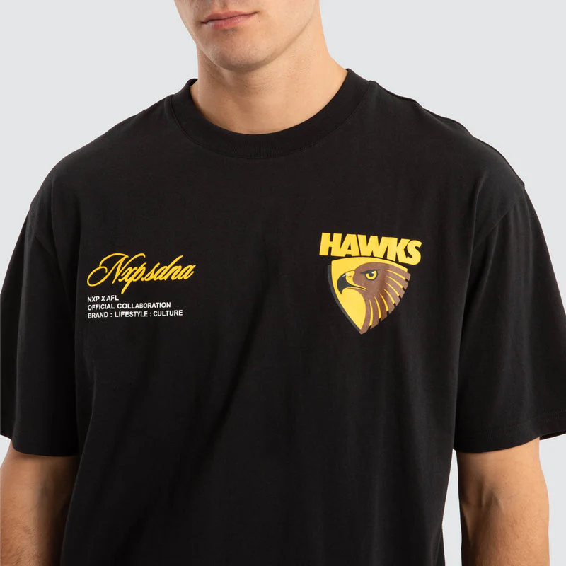 NXP x AFL Hawthorn Hawks Season Tee - Jet Black - Image 4