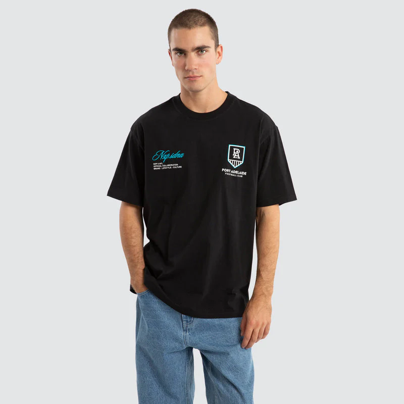 NXP x AFL Port Adelaide Power Season Tee - Jet Black - Image 3