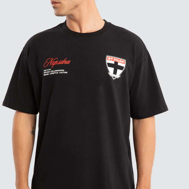 NXP x AFL St Kilda Saints Season Tee - Jet Black - Image 2