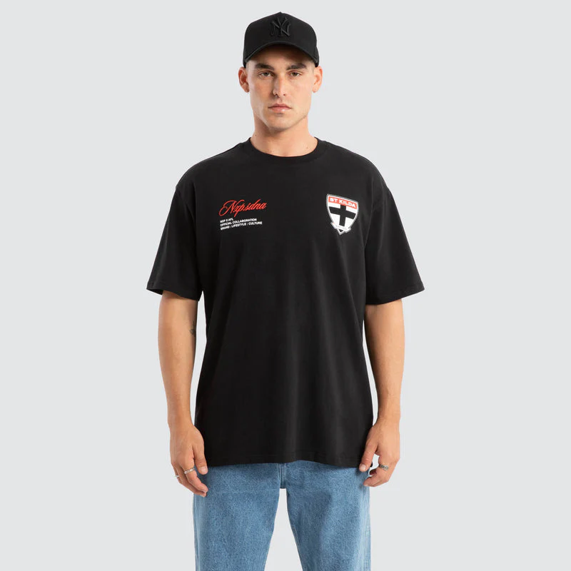 NXP x AFL St Kilda Saints Season Tee - Jet Black - Image 3