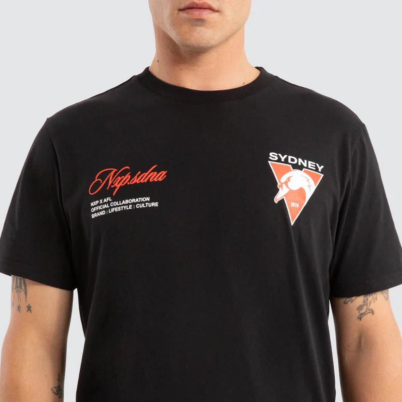 NXP x AFL Sydney Swans Prime Tee  - Jet Black - Image 2