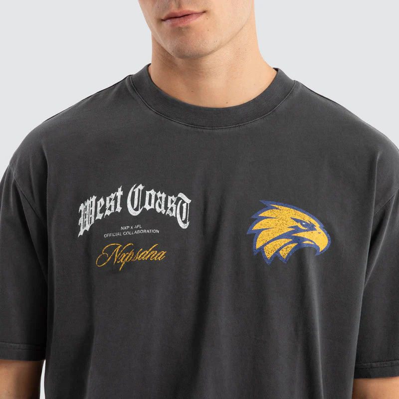 NXP x AFL West Coast Eagles Vintage Goth Tee - Pigment Asphalt - Image 4