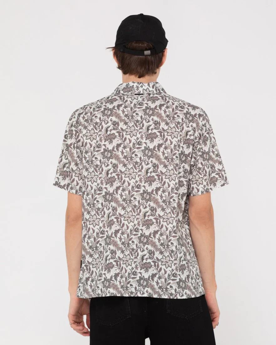 RUSTY Batik Short Sleeve Shirt - Oat - Image 4
