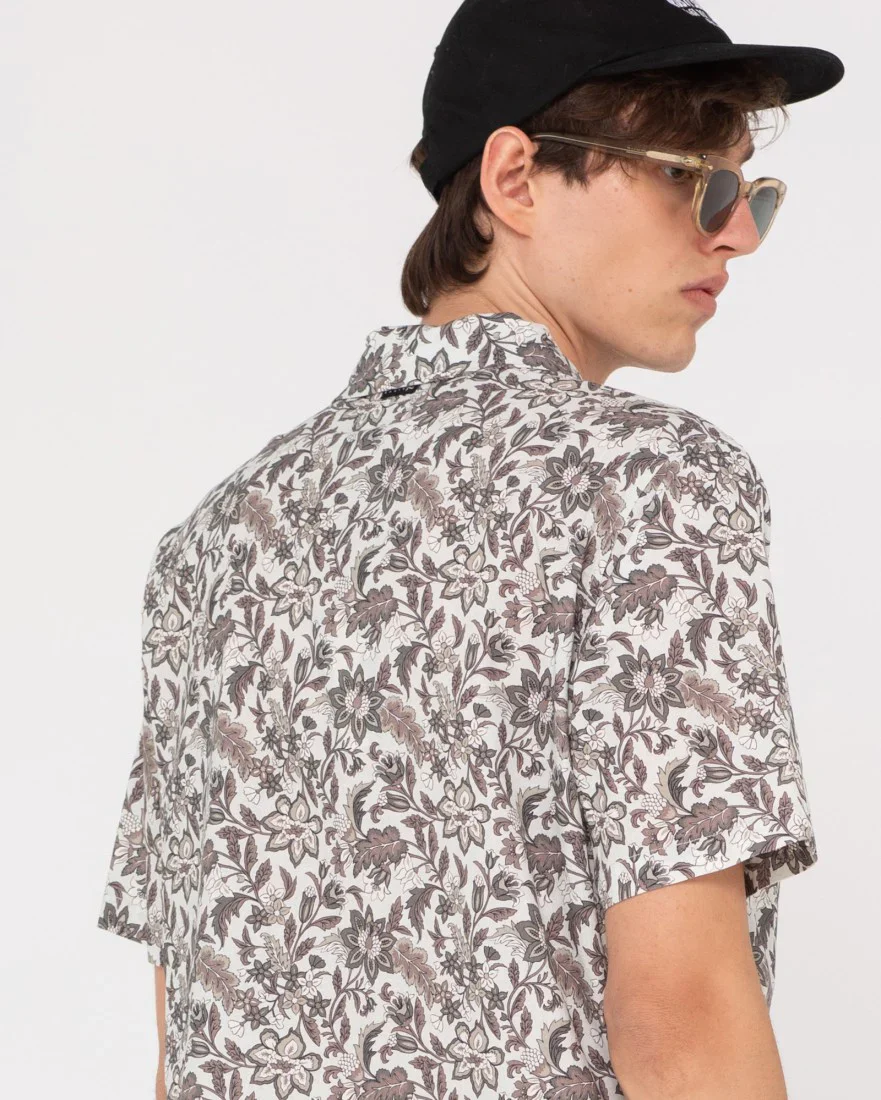 RUSTY Batik Short Sleeve Shirt - Oat - Image 6