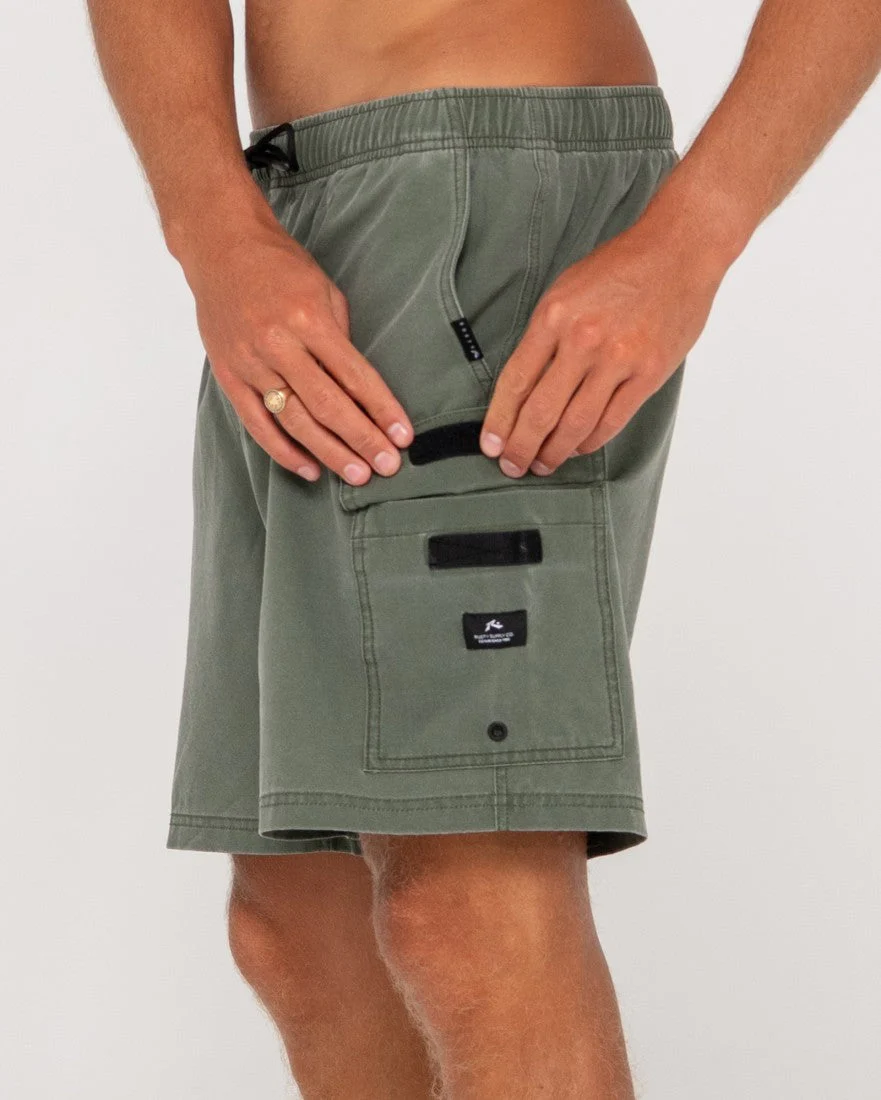 RUSTY Camper Elastic Hybrid Walkshort - Shadow Army - Image 3