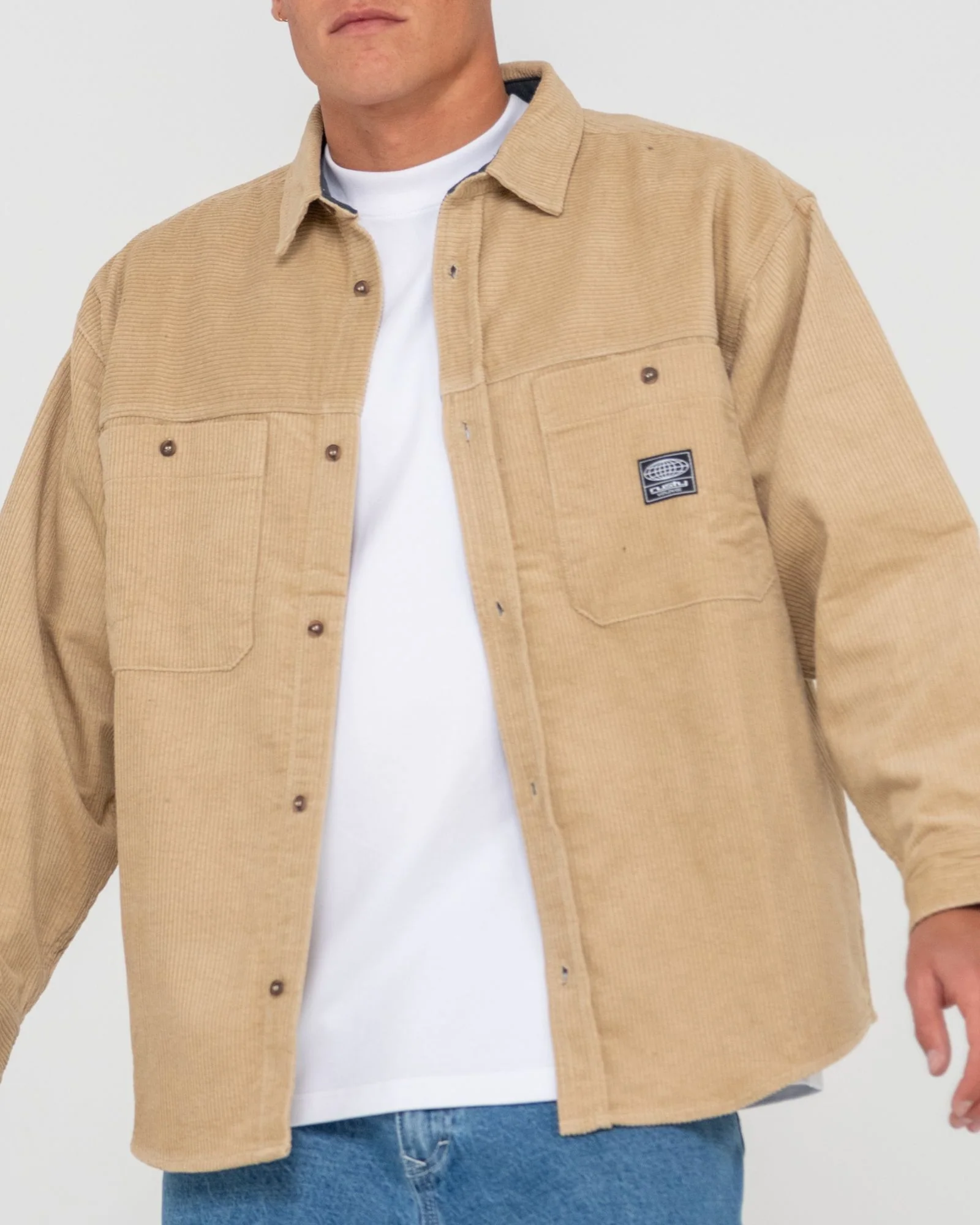RUSTY Cobra Cord Overshirt - Light Fennel - Image 3