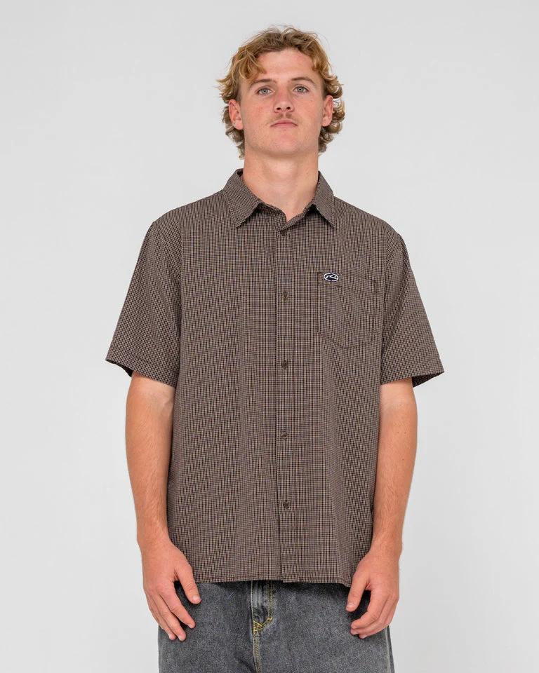 RUSTY Datsun Check S/S Shirt - Java - Image 2