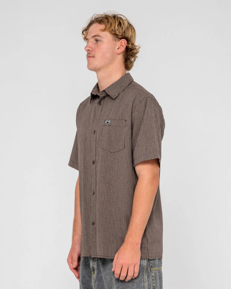RUSTY Datsun Check S/S Shirt - Java - Image 4