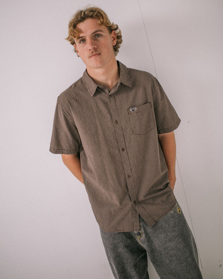 RUSTY Datsun Check S/S Shirt - Java - Image 5