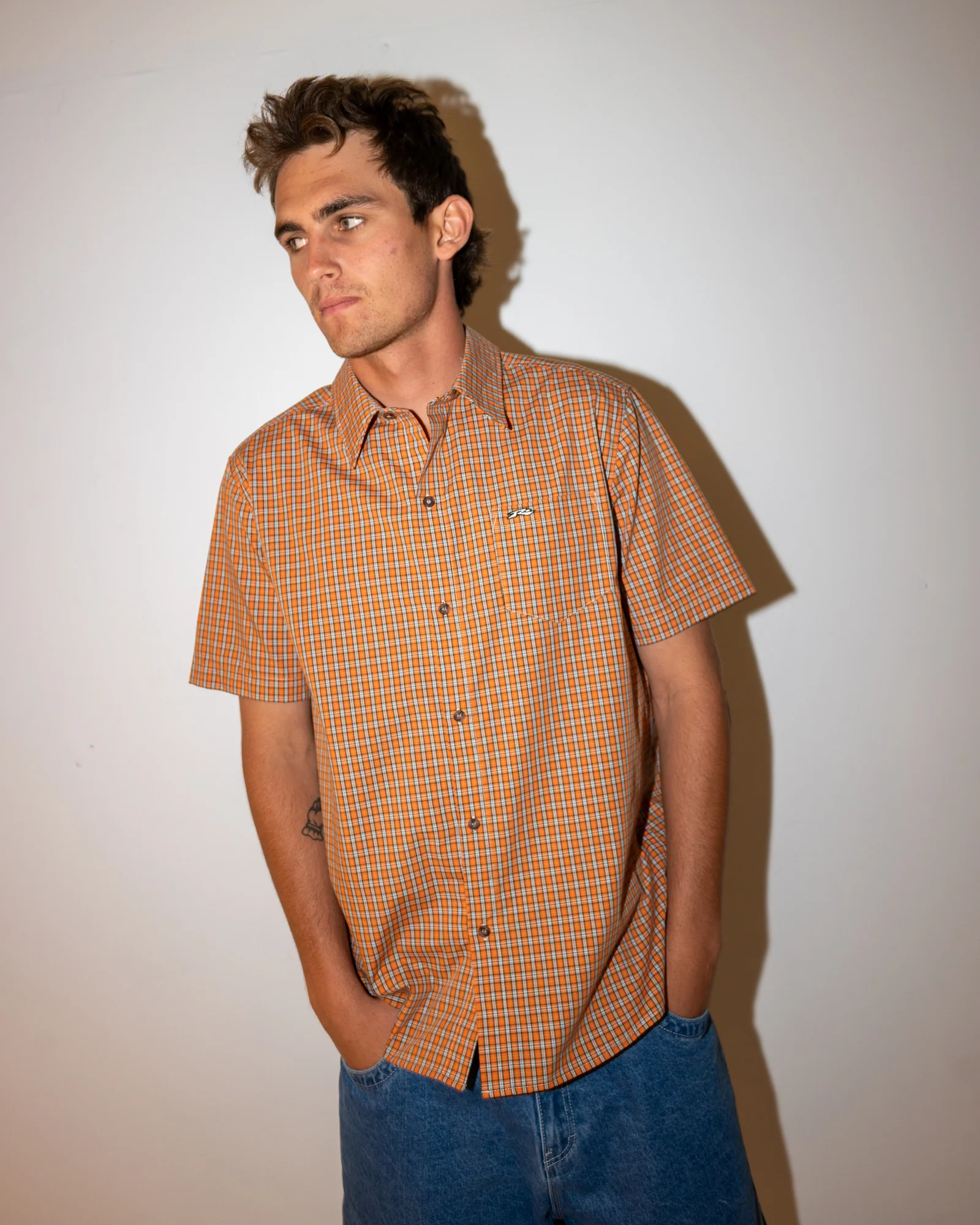 RUSTY Datsun Check S/S Shirt - Image 5