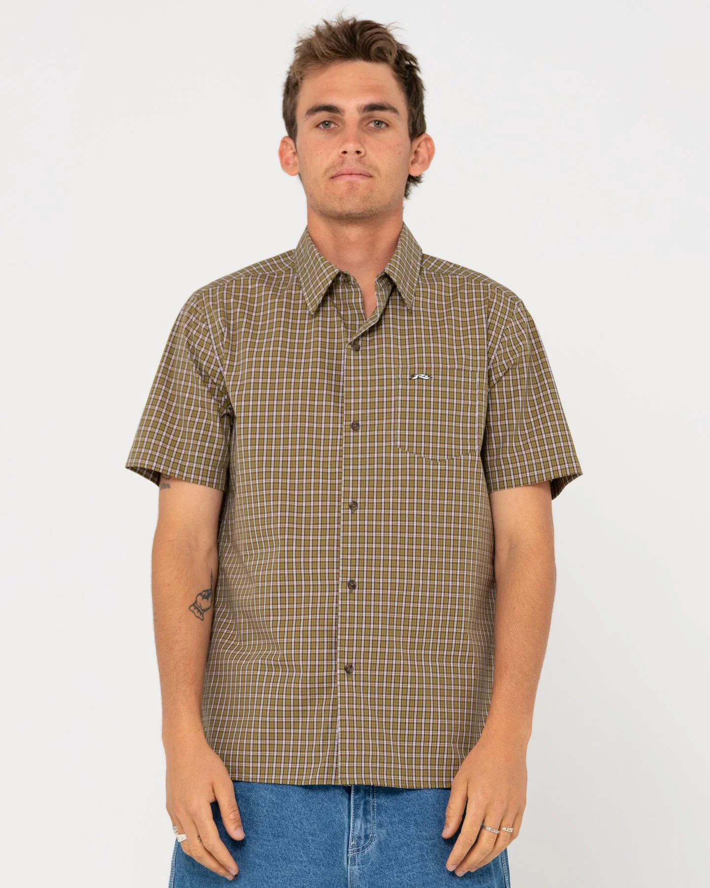 RUSTY Datsun Check S/S Shirt - Image 7