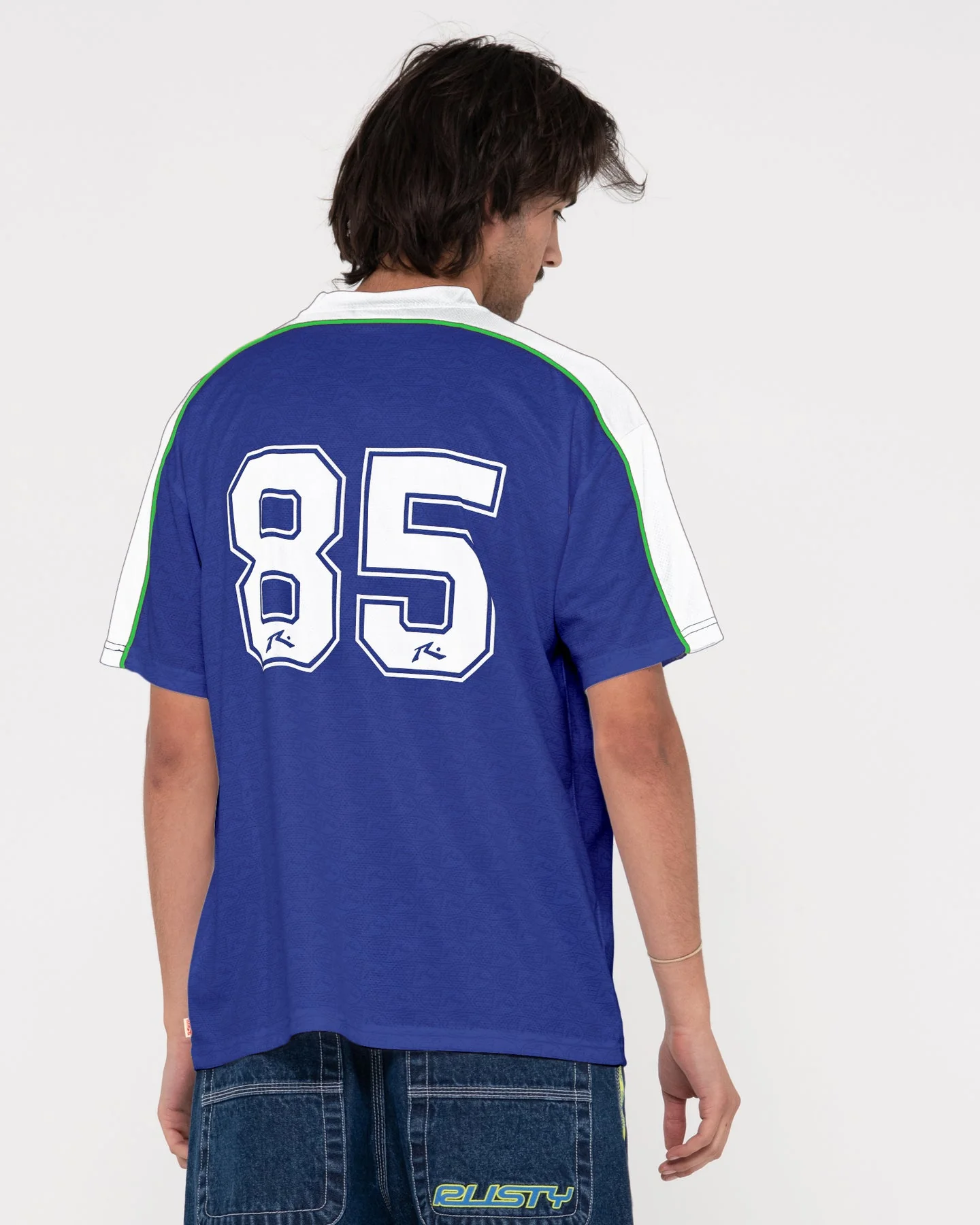 RUSTY Drogba Relaxed Fit Graphic Soccer Jersey - Royal Blue - Image 2