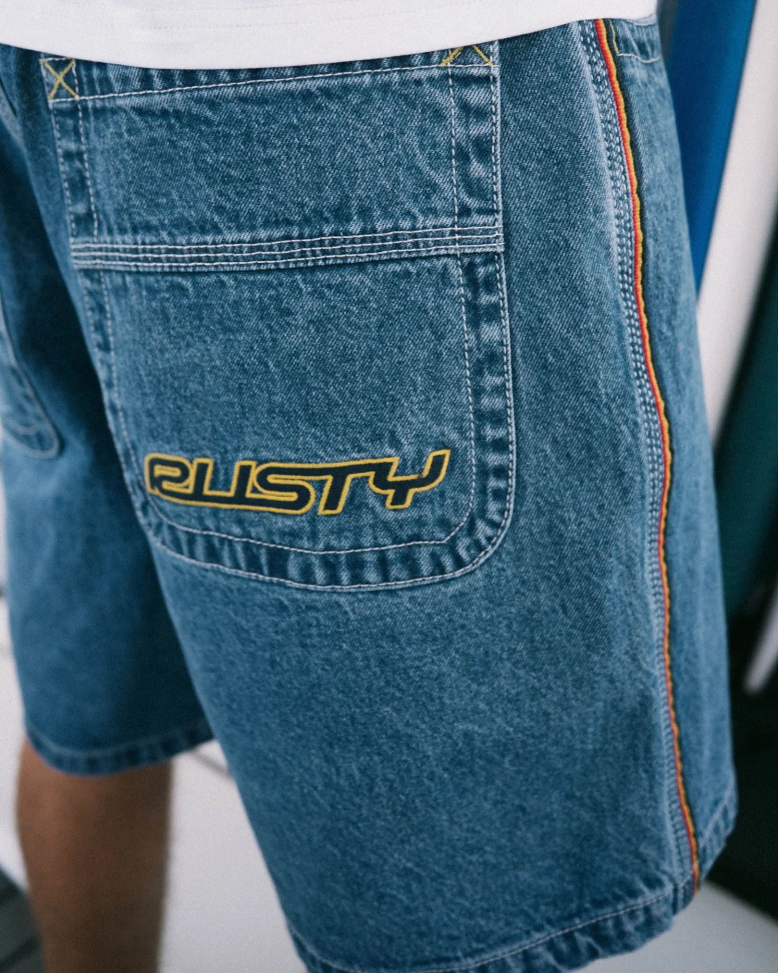 Rusty Flip Daddy 2.0 Baggy Jort - Middy Blue - Image 2
