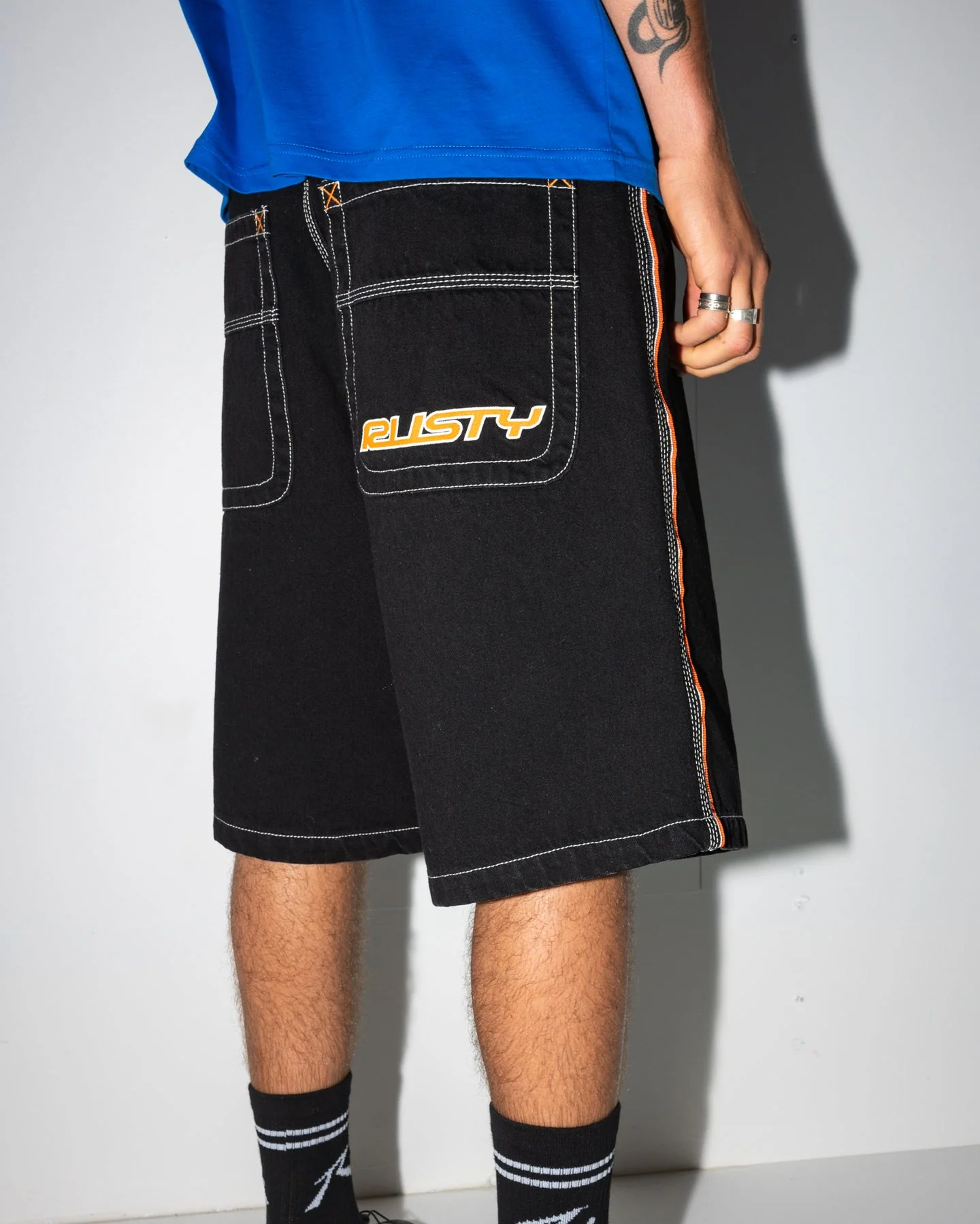 RUSTY Flip Daddy Draggin Baggy Jort - Black Out - Image 6