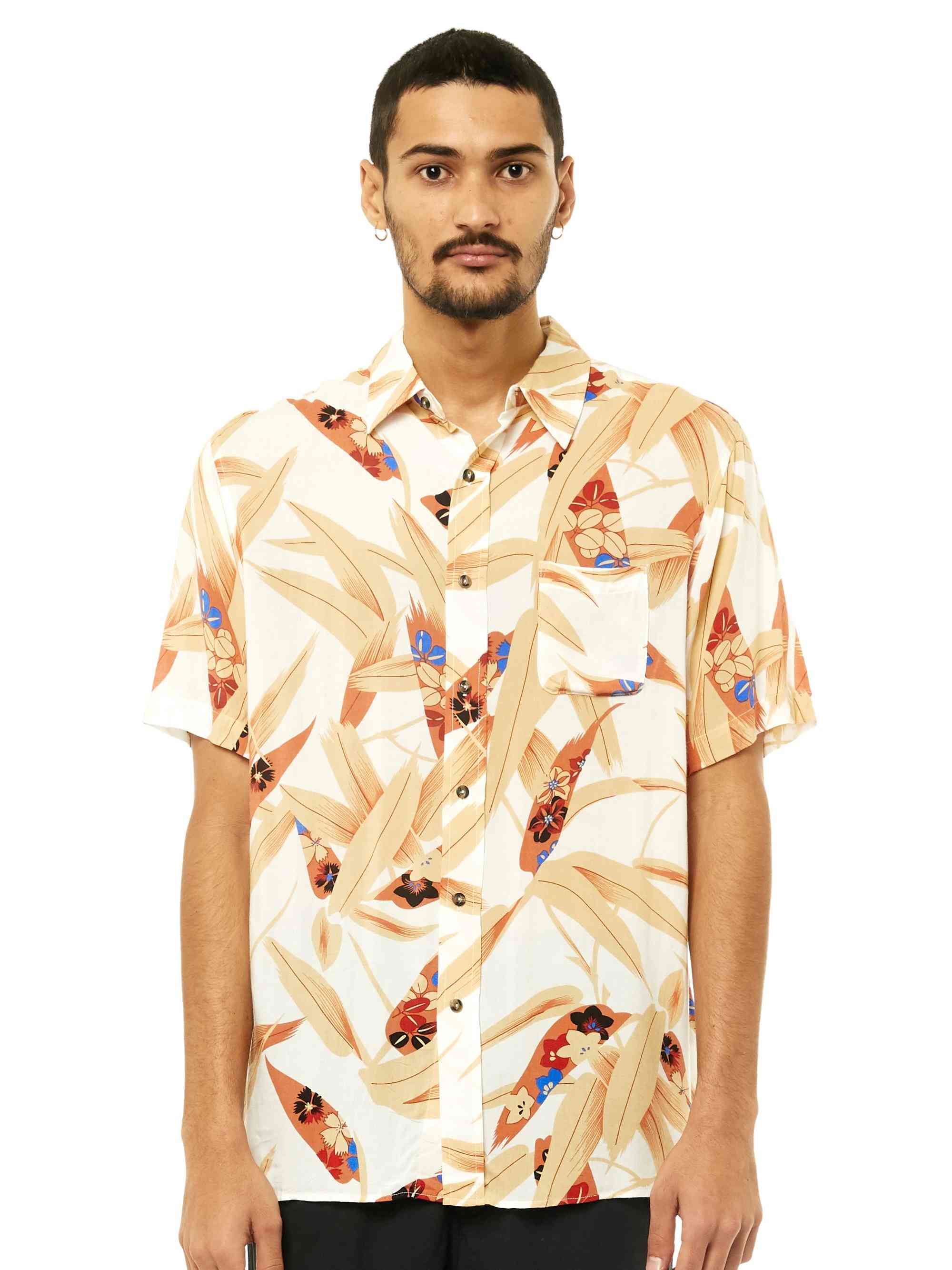 Rusty Fragment Short Sleeve Shirt - White