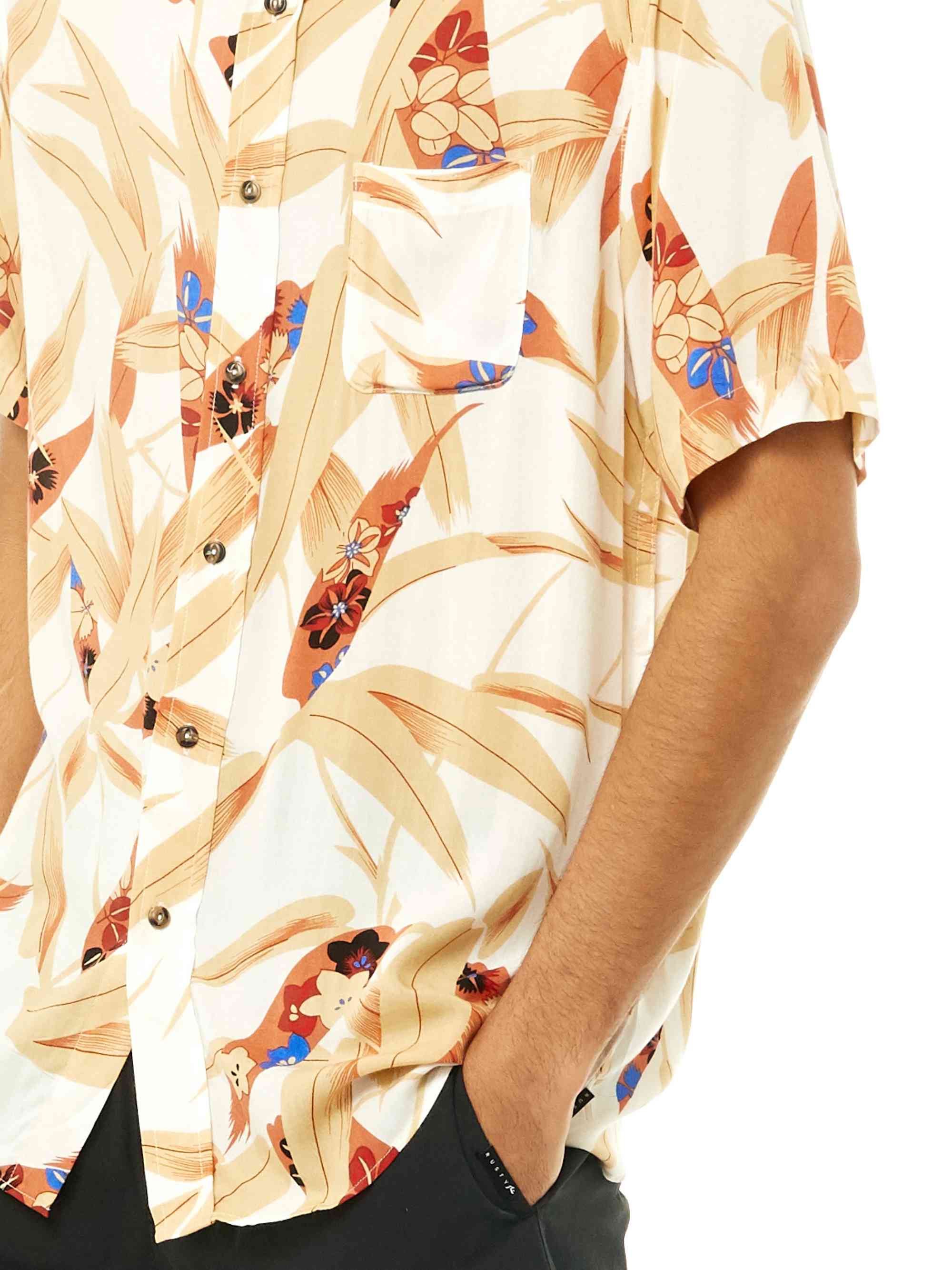 Rusty Fragment Short Sleeve Shirt - White - Image 4