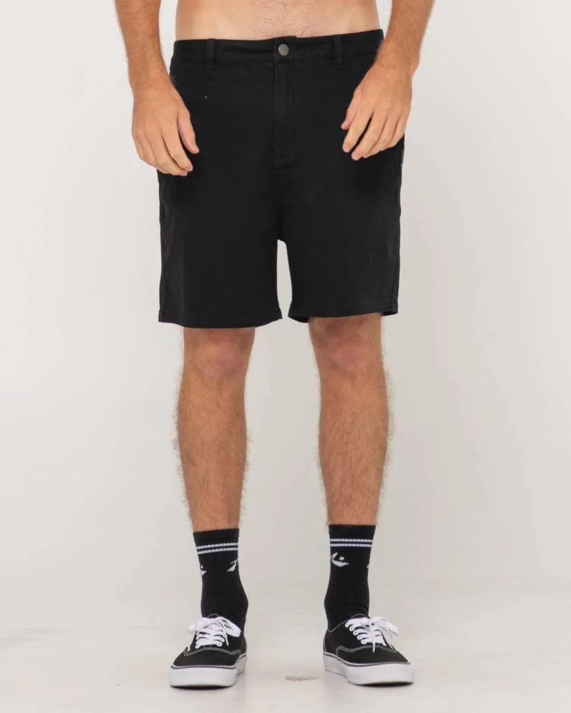 RUSTY Grilled Relaxed Chino Short - Black - Image 4