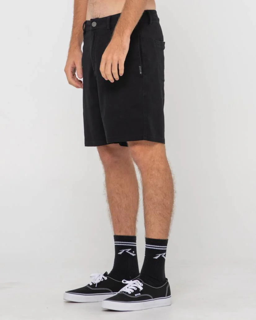 RUSTY Grilled Relaxed Chino Short - Black - Image 5