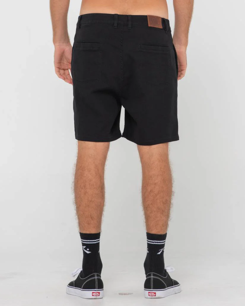 RUSTY Grilled Relaxed Chino Short - Black - Image 6