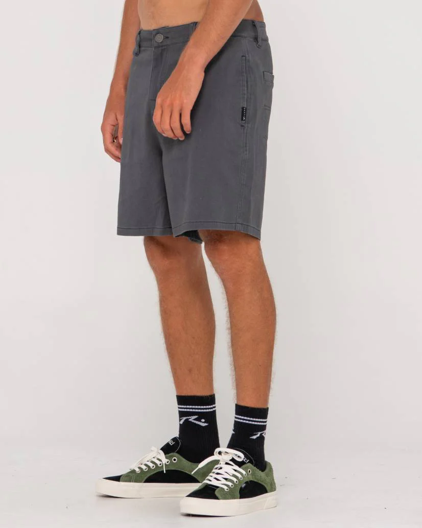 RUSTY Grilled Relaxed Chino Short - Pavement - Image 4