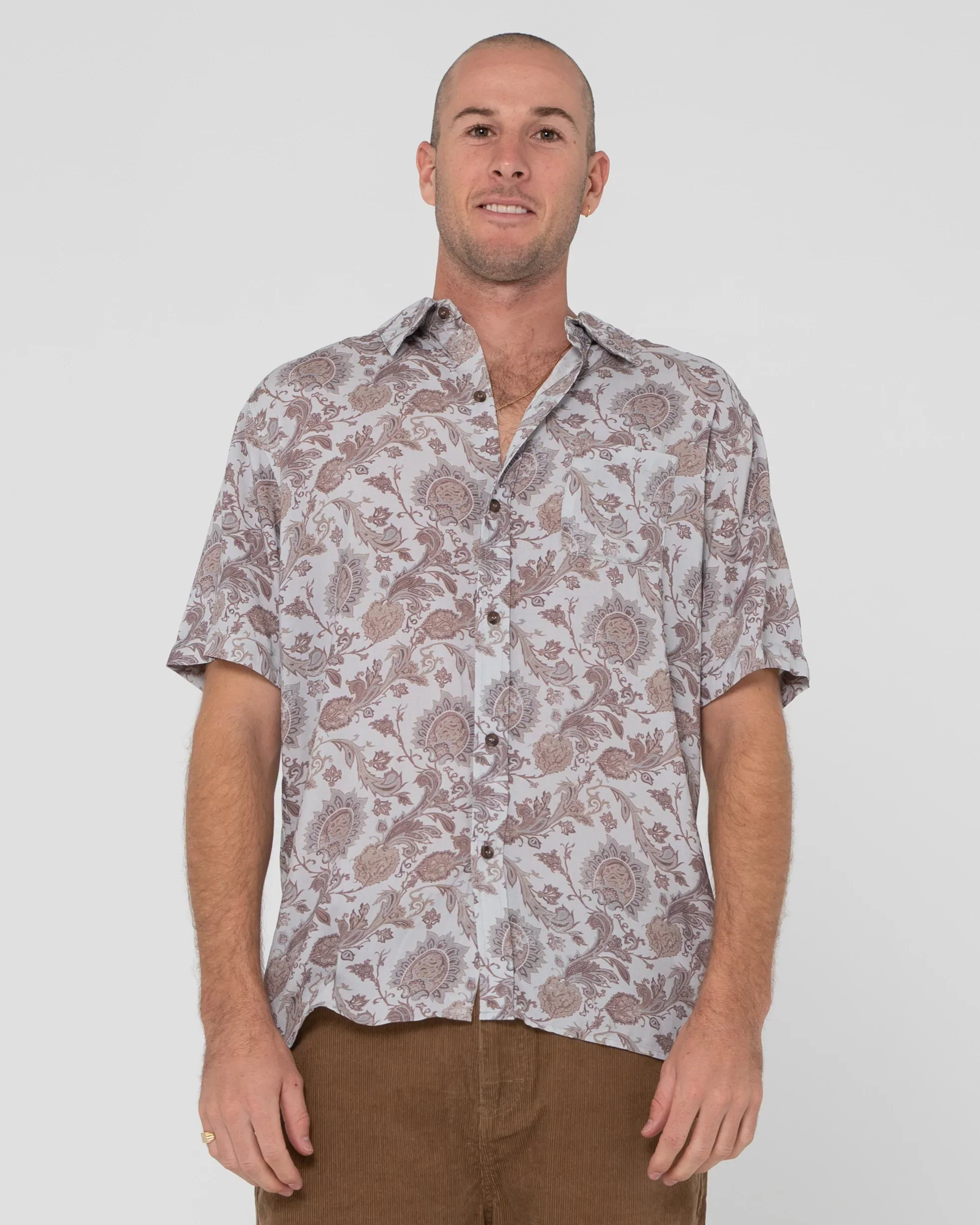 Rusty Hazed Short Sleeve Shirt - Light Fennel - Image 4