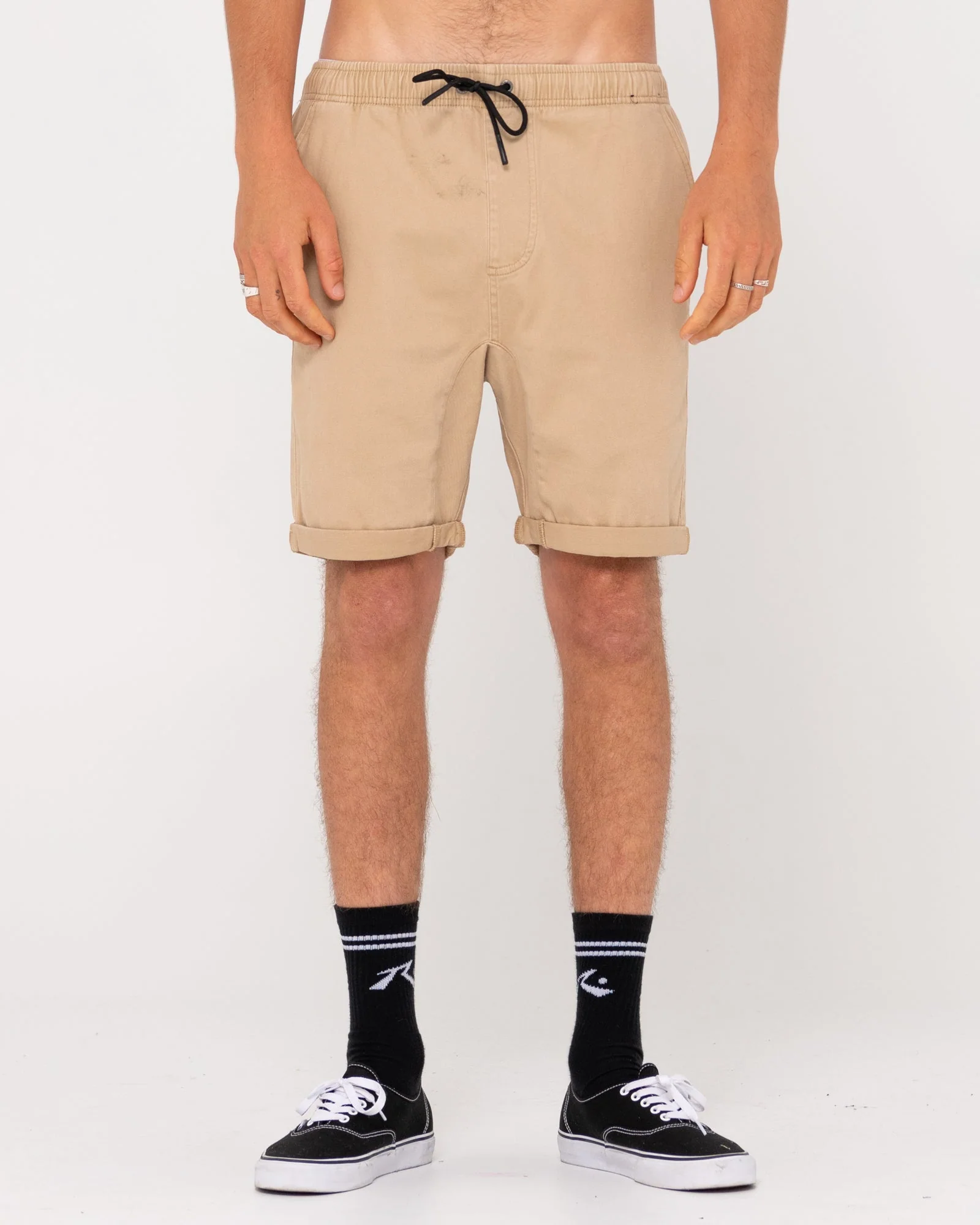 RUSTY Hooked On Elastic Waist Short - Khaki