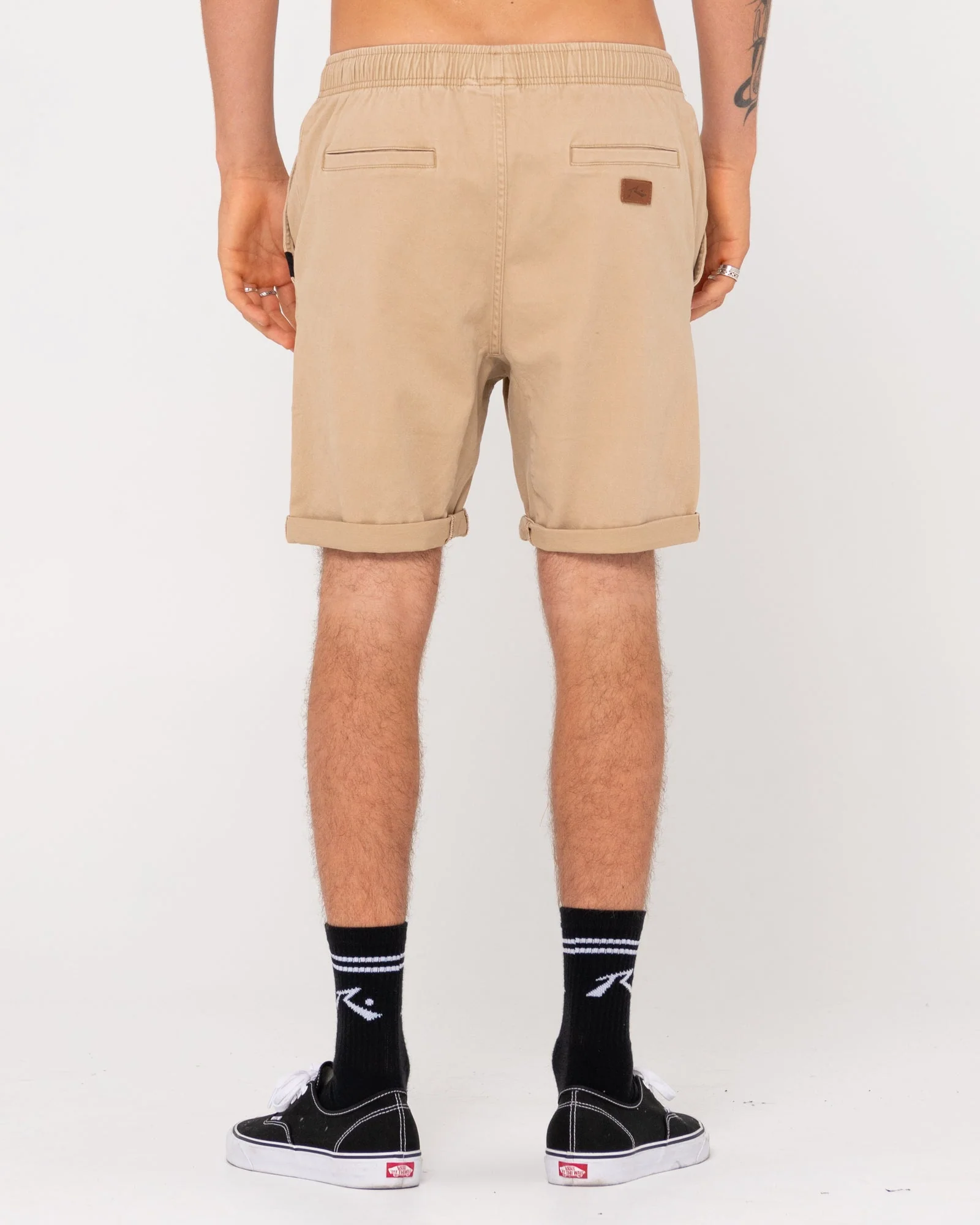 RUSTY Hooked On Elastic Waist Short - Khaki - Image 2