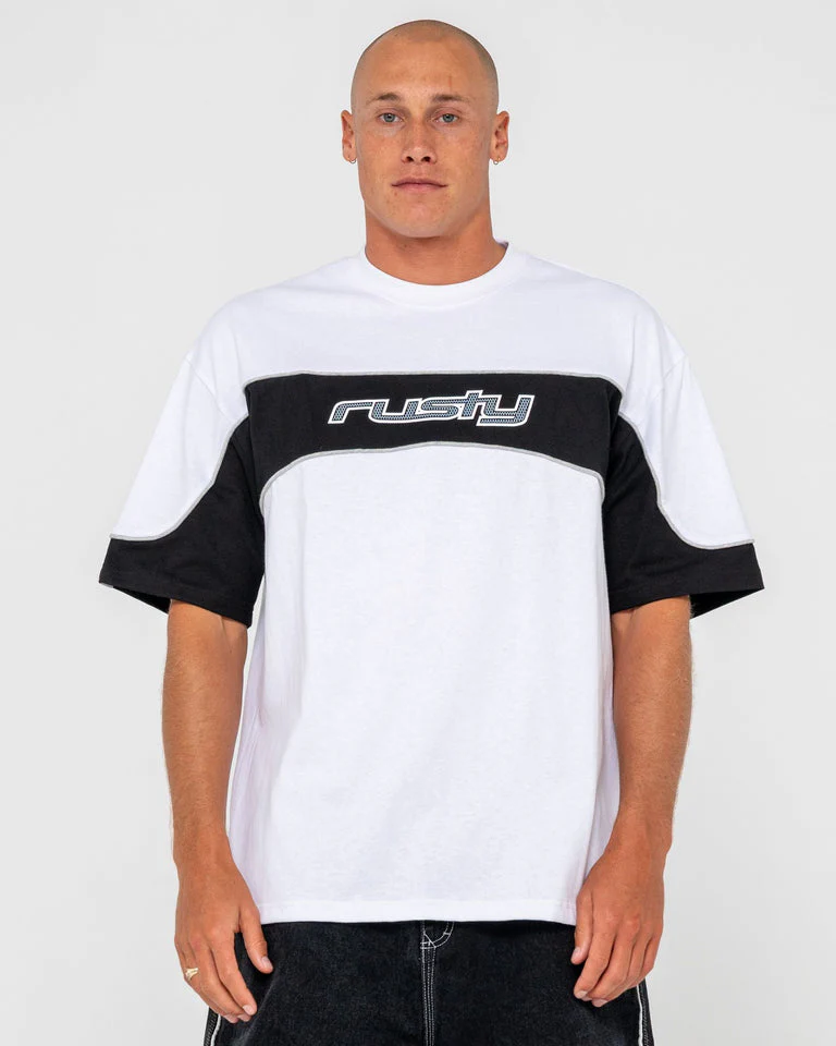 RUSTY Kinetic Short Sleeve Heavy Tee - White - Image 3