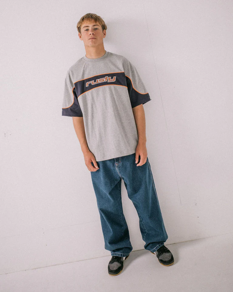 RUSTY Kinetic Short Sleeve Heavy Tee - Grey Marle - Image 7