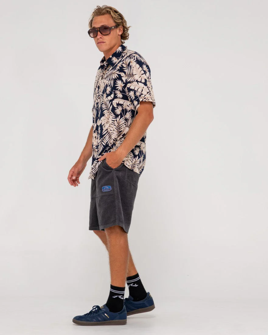 RUSTY Line Up Relaxed Fit Short Sleeve Shirt - Navy Blue - Image 2
