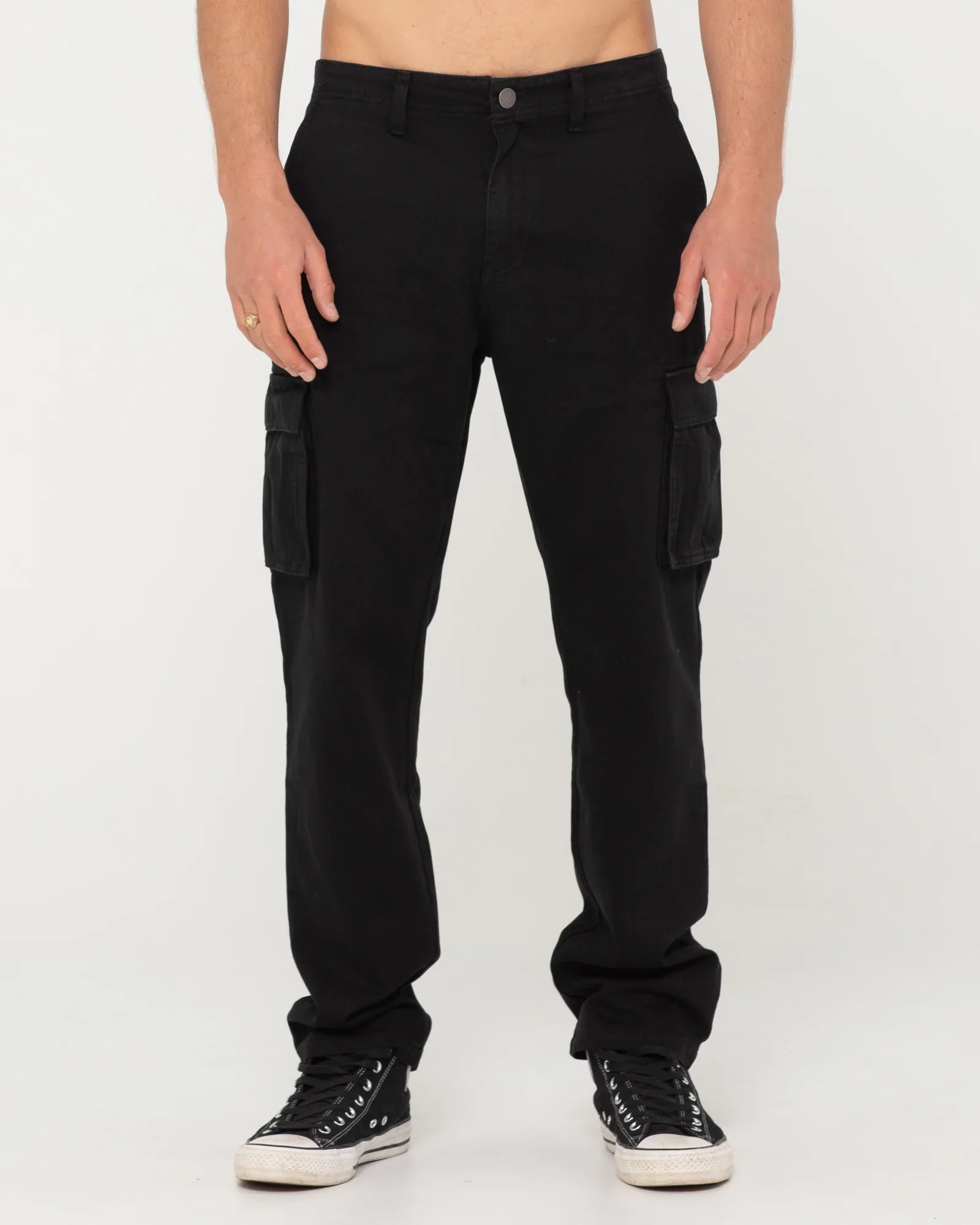 RUSTY Manila Straight Fit Cargo Pant - Black