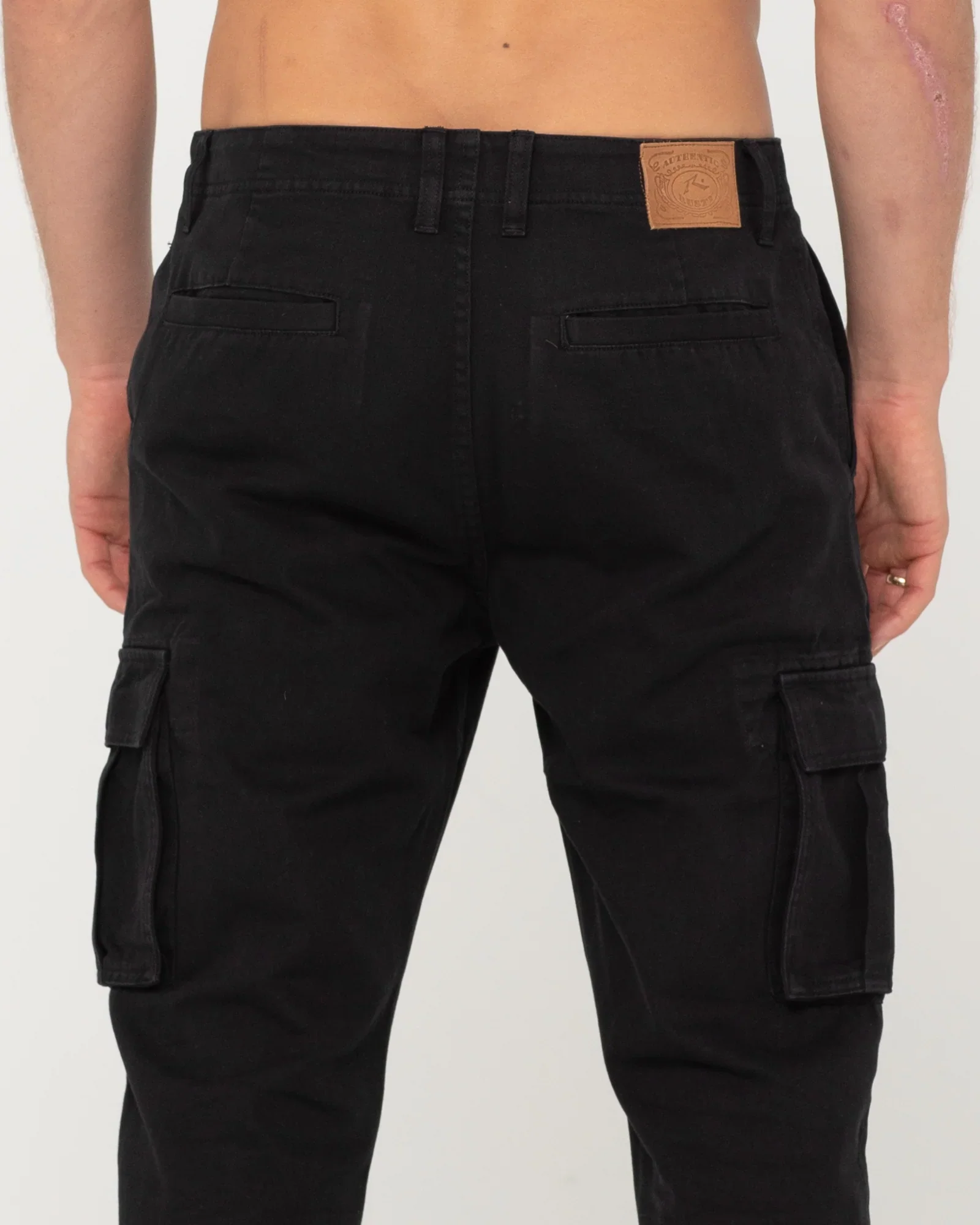 RUSTY Manila Straight Fit Cargo Pant - Black - Image 5