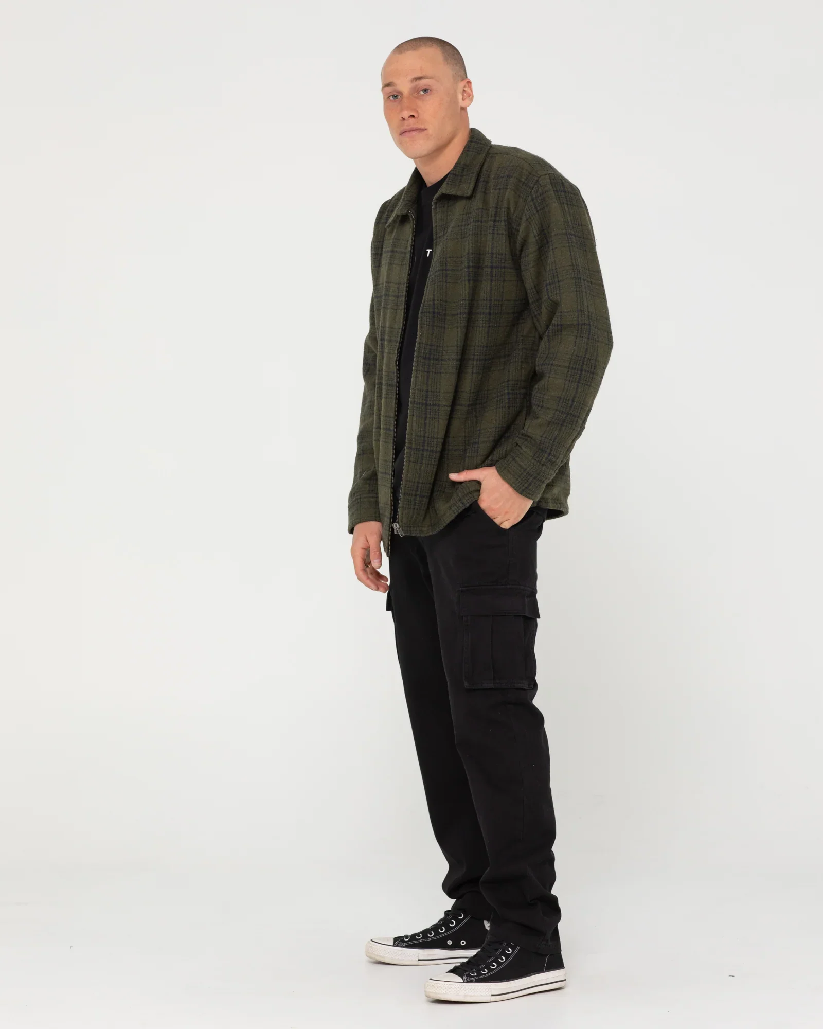 RUSTY Manila Straight Fit Cargo Pant - Black - Image 6