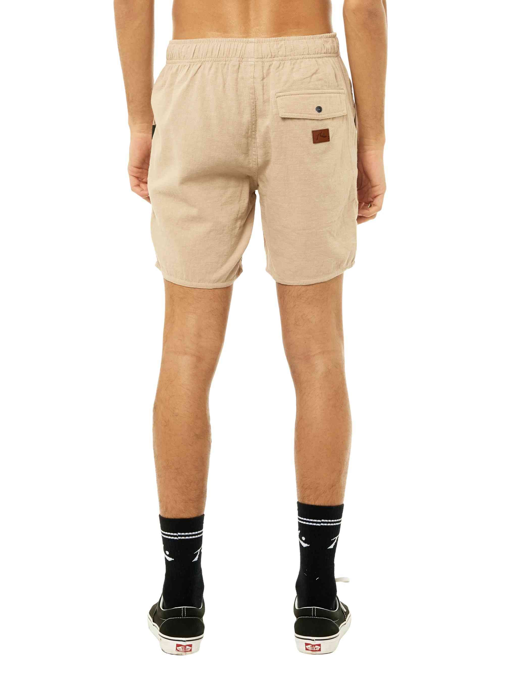 Rusty Overtone Elastic Linen Shorts - Humus - Image 2