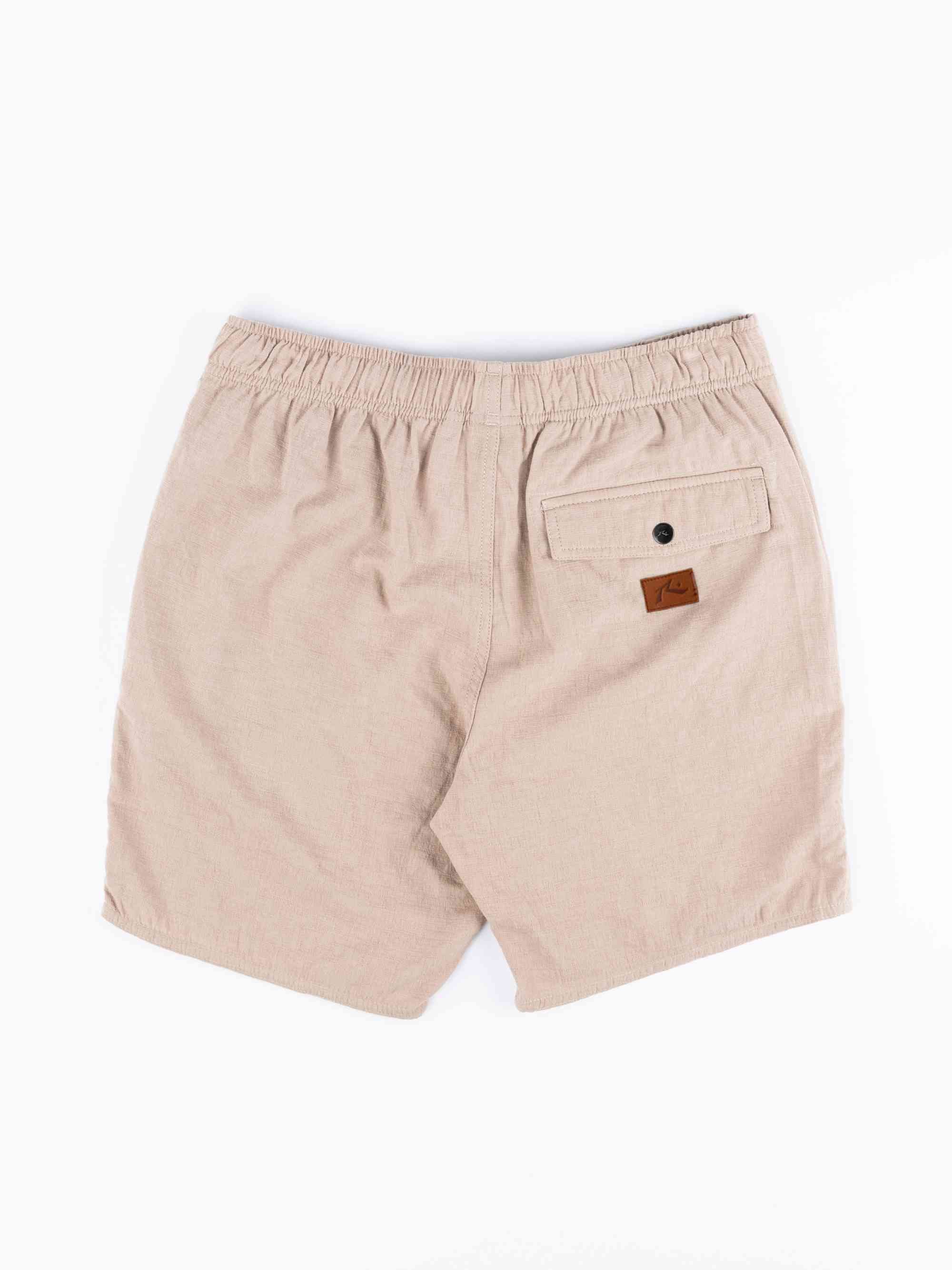 Rusty Overtone Elastic Linen Shorts - Humus - Image 8