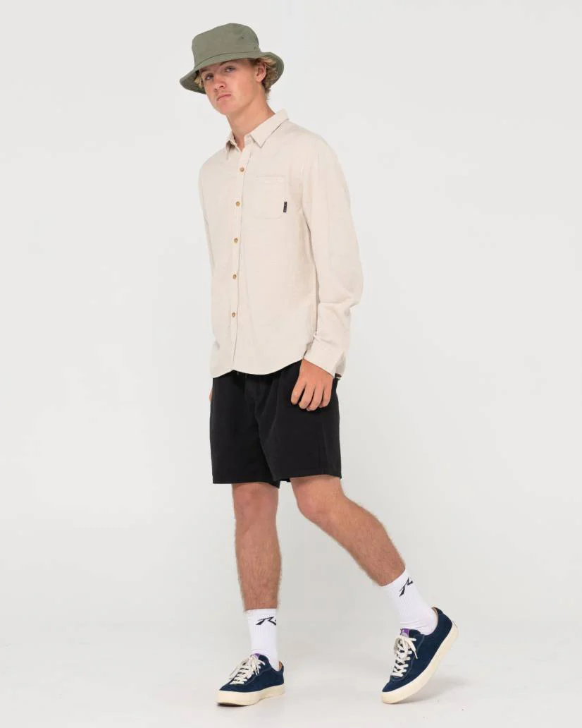 Rusty Overtone L/S Linen Shirt - Ecru