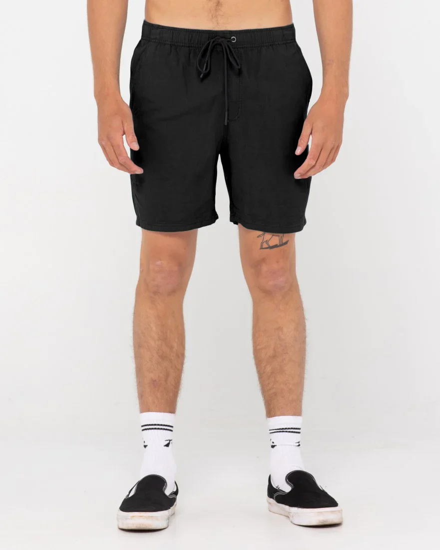 Rusty Overtone Linen Elastic Short - Black - Image 2