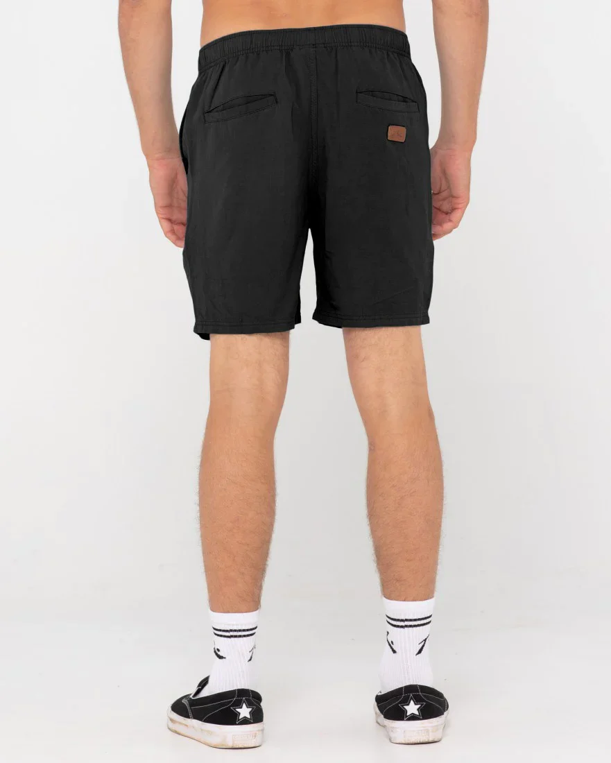 Rusty Overtone Linen Elastic Short - Black - Image 5