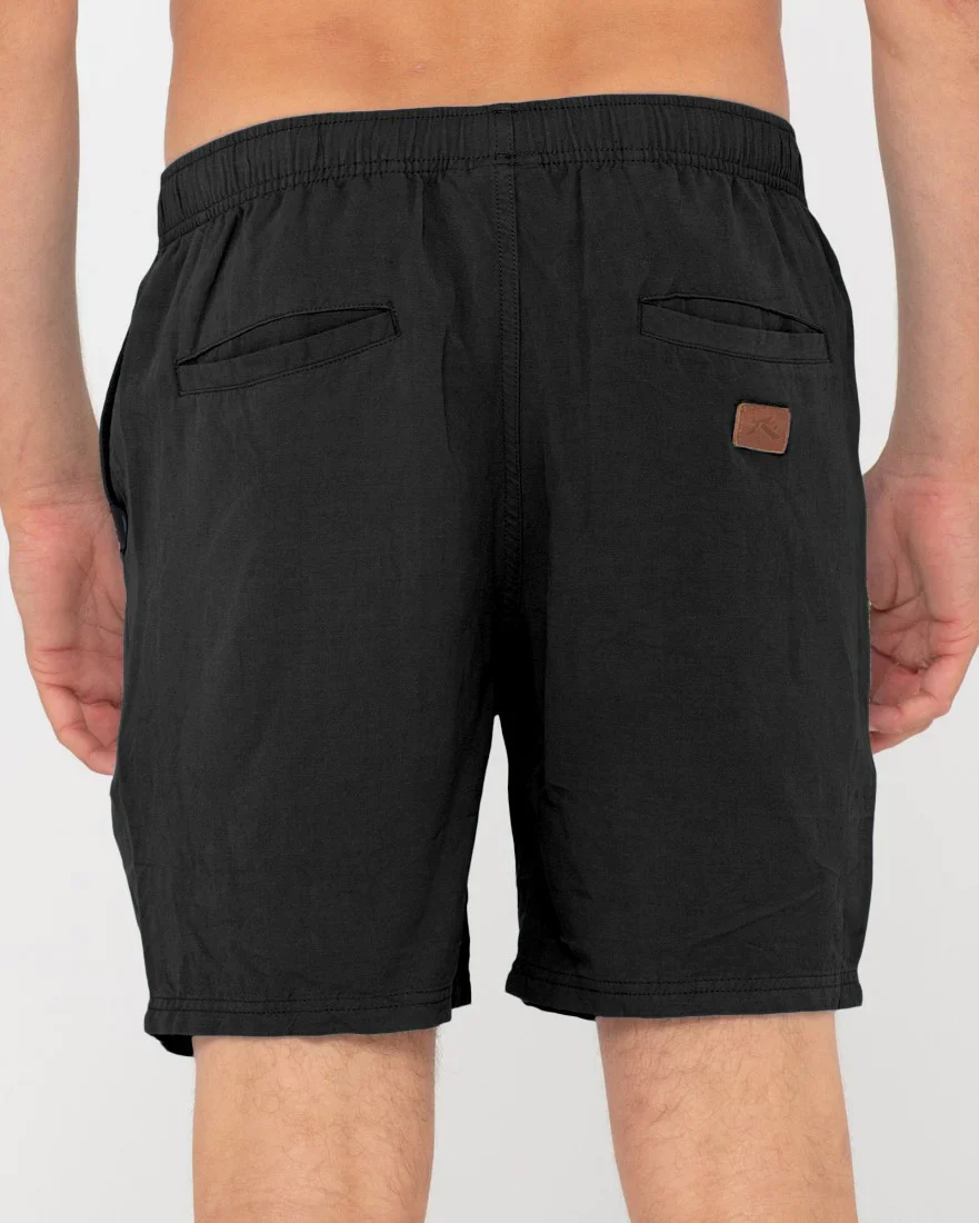 Rusty Overtone Linen Elastic Short - Black - Image 6