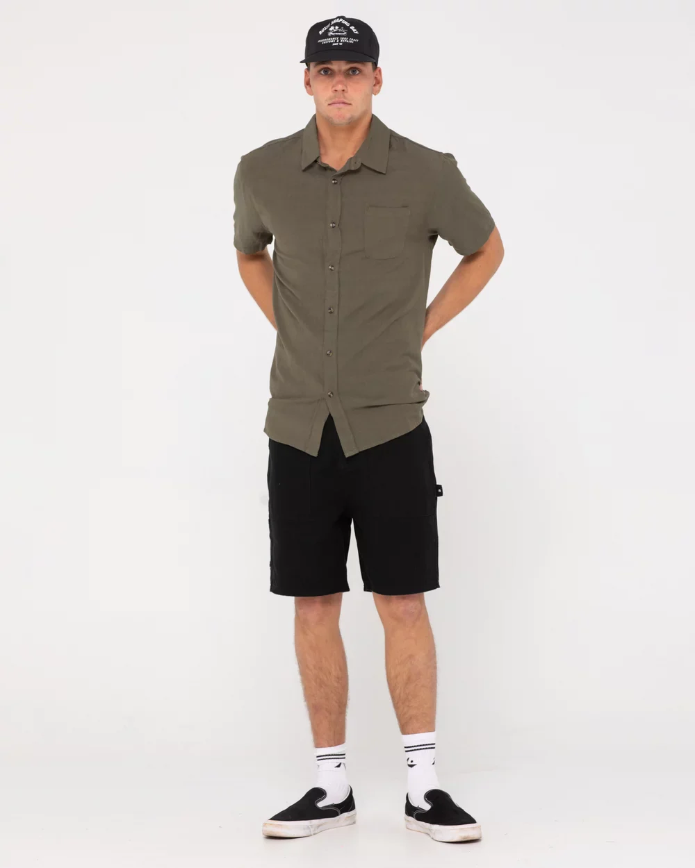 Rusty Overtone Short Sleeve Linen Shirt - Savanna