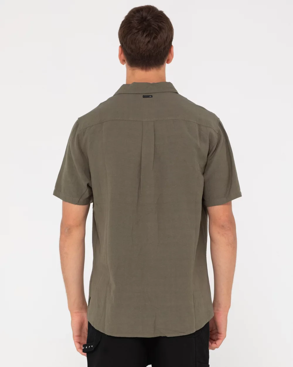 Rusty Overtone Short Sleeve Linen Shirt - Savanna - Image 4